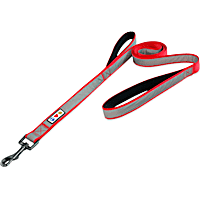 Pawtitas Reflective Red Training Dog Leash 2 Padded Handles