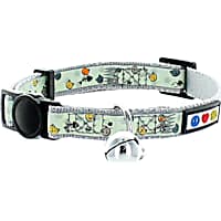 Pawtitas Glow In The Dark Grey Safety Buckle Removable Bell Kitten or Cat Collar