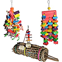 A&E Cage Company Happy Beaks Toy Bundle for Large Birds
