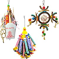 A&E Cage Company Happy Beaks Toy Bundle for Medium Birds