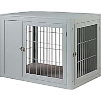 UniPaws Gray Wooden End Table Dog Crate