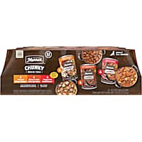 Merrick Chunky Grain Free Premium and Wholesome Beef and Chicken Recipes Canned Dog Food Variety Pack
