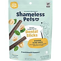 Shameless Pet Treats Banana and Bone Broth Dental Stick Dog Treats