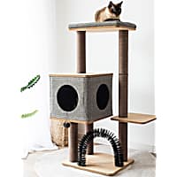 PetPals Group Brown/Gray 3-Level Elevate Cubic Cat Tree