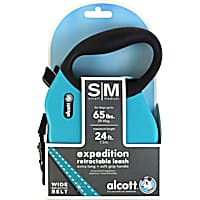 alcott Blue Expedition Retractable Dog Leash for Dogs Up To 65 lbs.