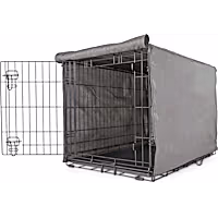 EveryYay Happy Place Grey Blackout Dog Crate Cover