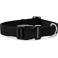 YOULY The Classic Black Webbed Nylon Dog Collar