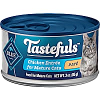 Blue Buffalo Tastefuls Made with Natural Ingredients Chicken Entree Wet Cat Food Pate for Mature Cats