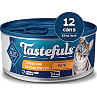 Blue Buffalo Tastefuls Made with Natural Ingredients, Turkey and Chicken Entree Wet Cat Food Pate