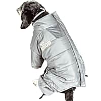 Dog Helios Grey Thunder-Crackle Full-Body Waded-Plush Adjustable and 3M Reflective Dog Jacket
