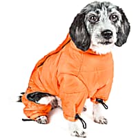 Dog Helios Orange Thunder-Crackle Full-Body Waded-Plush Adjustable and 3M Reflective Dog Jacket