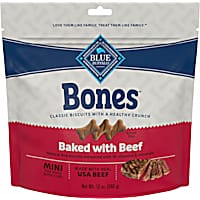 Blue Buffalo Bones Natural Crunchy Beef Flavor Mini Dog Biscuits