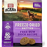 ACANA Grain Free, High Protein, Free-Run Duck Recipe, Patties Freeze Dried Dog Food & Topper