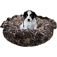 Bessie and Barnie Ultra Plush Koala/Snow White Luxury Deluxe Pet Lily Pod Bed
