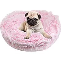 Bessie and Barnie Ultra Plush Bubble Gum/Snow White Luxury Deluxe Pet Lily Pod Bed
