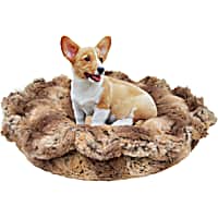 Bessie and Barnie Ultra Plush Simba/Divine Caramel Luxury Deluxe Pet Lily Pod Bed