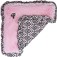 Bessie and Barnie Bubble Gum/ Versailles Pink Ultra Plush Faux Fur Super Soft Reversible Pet Blanket