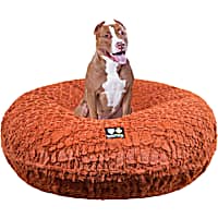 Bessie and Barnie Signature Serenity Rust Luxury Extra Plush Faux Fur Bagel Dog Bed