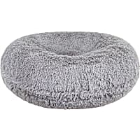 Bessie and Barnie Signature Siberian Gray Luxury Extra Plush Faux Fur Bagel Dog Bed