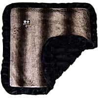 Bessie and Barnie Frosted Glacier/ Black Puma Ultra Plush Faux Fur Super Soft Reversible Pet Blanket