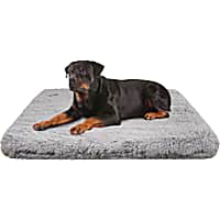 Bessie and Barnie Ultra Soft Foam Siberian Gray Deluxe Faux Fur Comfort Dog Mat Bed