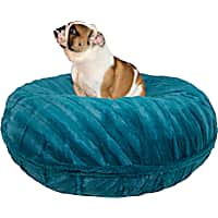 Bessie and Barnie Signature Wonderland Luxury Extra Plush Faux Fur Bagel Dog Bed