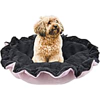 Bessie and Barnie Ultra Plush Gravel Stone/Pink Lotus Deluxe Luxury Pet Cuddle Pod Bed
