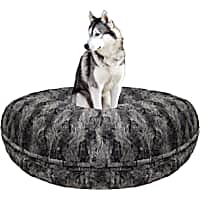 Bessie and Barnie Signature Arctic Seal Luxury Extra Plush Faux Fur Bagel Dog Bed