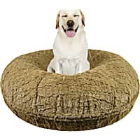 Bessie and Barnie Signature Serenity Fawn Luxury Extra Plush Faux Fur Bagel Dog Bed