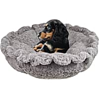 Bessie and Barnie Ultra Plush Serenity Gray/Blue Sky Deluxe Luxury Pet Cuddle Pod Bed