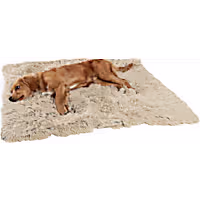 Best Friends by Sheri Taupe Calming Shag Fur Blanket for Pets