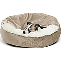 Best Friends by Sheri Jumbo Wheat Cozy Cuddler Hooded Cat and Dog Bed in Ilan Microfiber