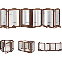 UniPaws Wire 6 Panels Walnut Pet Gate