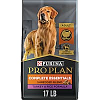 Purina Pro Plan Complete Essentials Shredded Blend Turkey and Rice Dry Dog Food Formula with Probiotics for Dogs