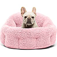 Best Friends by Sheri Jumbo Pink Deep Dish Orthocomfort Cat and Dog Bed in Sherpa