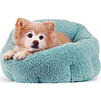 Best Friends by Sheri Standard Teal Deep Dish Orthocomfort Cat and Dog Bed in Sherpa