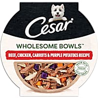 Cesar Wholesome Bowls Beef, Chicken, Carrots & Purple Potatoes Recipe Adult Soft Wet Dog Food