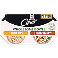 Cesar Wholesome Bowls Adult Wet Dog Food, Chicken and Chicken, Vegetables Recipes