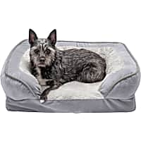 FurHaven Granite Gray Velvet Waves Perfect Comfort Orthopedic Sofa Bed for Dogs