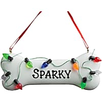 Custom Personalization Solutions Personalized Dog Bone with Light Ornament
