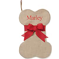 Custom Personalization Solutions Personalized Burlap Dog Bone Stocking