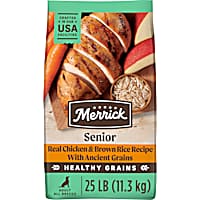Merrick Healthy Grains Wholesome and Natural Dry Chicken Kibble, Senior Recipe Premium Dry Dog Food