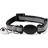YOULY The Protector Black Reflective Striped Breakaway Cat Collar