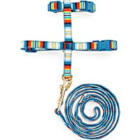 YOULY The Artisan Multicolor Striped Kitten Harness & Leash Set