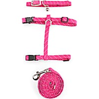 YOULY The Protector Pink Reflective Cat Harness, Collar & Leash Set