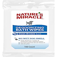 Nature's Miracle Deodorizing Clean Breeze Scent Bath Wipes for Dogs