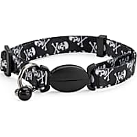 YOULY The Rebel Black Skull-Print Breakaway Large Cat Collar