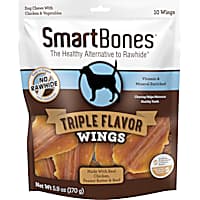 SmartBones Triple Flavor Wings Made with Real Chicken, Peanut Butter & Beef No-Rawhide Dog Chews