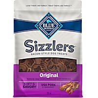 Blue Buffalo Sizzlers Bacon-Style Original Flavor Dog Treats with Real USA Pork