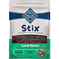 Blue Buffalo Stix Pepperoni-Style Lamb Recipe Dog Treats Made with Natural Ingredients
